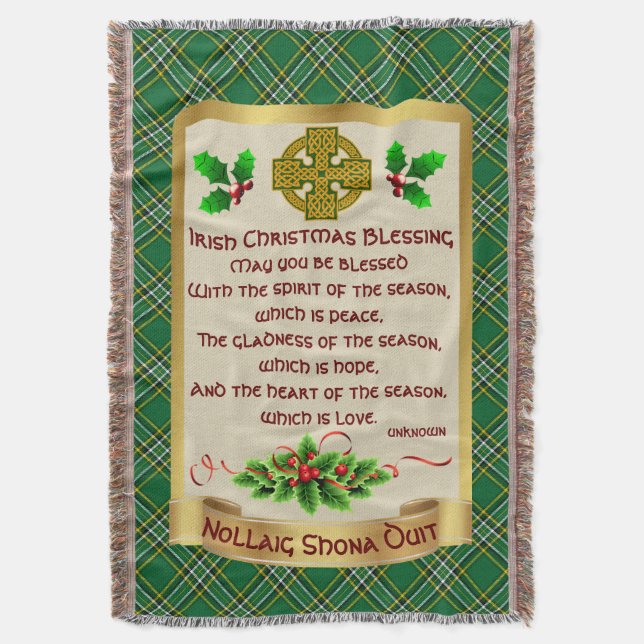 Irish Christmas Sessing w/Irish National Tartan Decke (Vorderseite Vertikal)