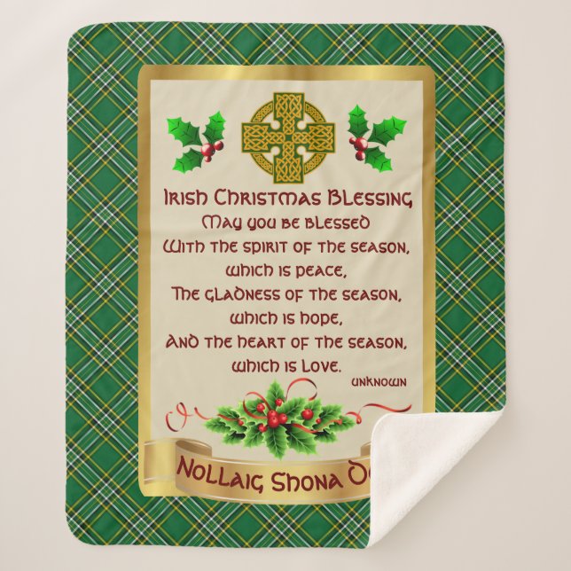 Irish Christmas Sessing w/Irish National Tartan Sherpadecke (Vorderseite)