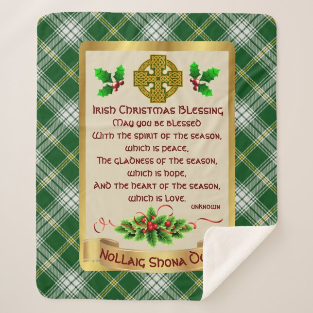 Irish Christmas Sessing w/St Patrick Tartan Sherpadecke (Vorderseite)