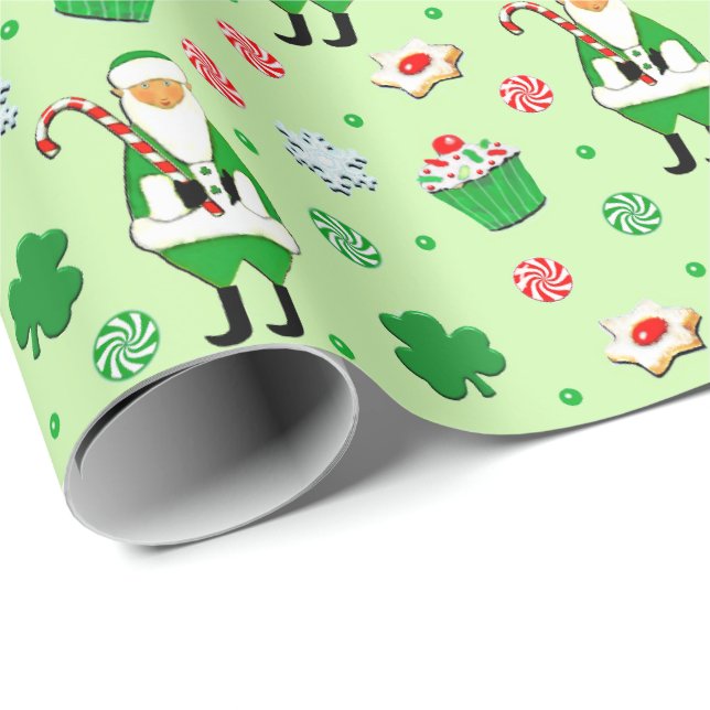 Irish Christmas Wrapping Paper Geschenkpapier (Rolleneckpunkt)