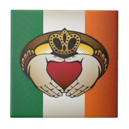 Irish Claddagh Flag Wappen Fliese