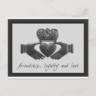 Irish Claddagh, Freundschaft, Loyalität und Liebe Postkarte