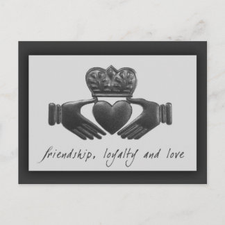 Irish Claddagh, Freundschaft, Loyalität und Liebe Postkarte