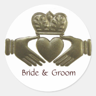Irish Claddagh Gold Wedding Siegel Runder Aufkleber