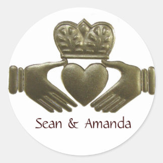 Irish Claddagh Gold Wedding Siegel Runder Aufkleber