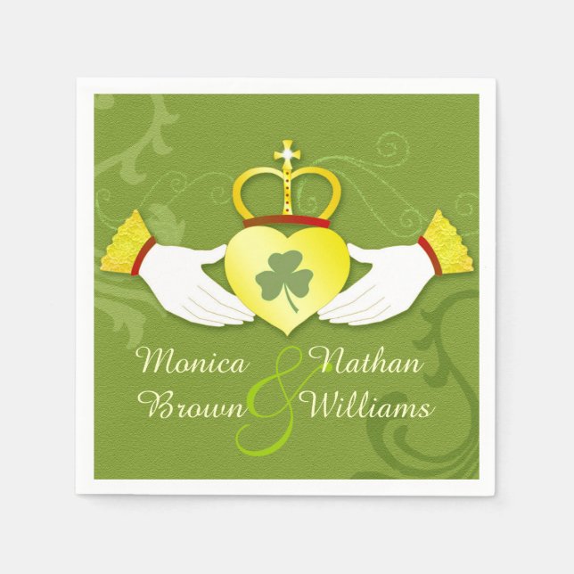 Irish Claddagh Heart Celtic Wedding Serviette (Vorderseite)