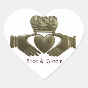 Irish Claddagh heart Gold Wedding Seals Herz-Aufkleber