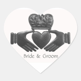 Irish Claddagh Herz-Liebe Symbol Herz-Aufkleber