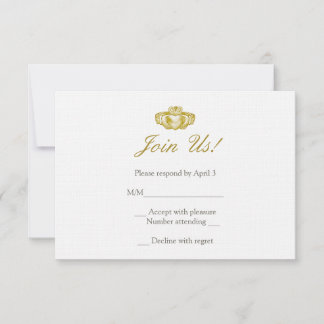 Irish Claddagh Ring Response Card RSVP Karte