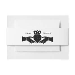 Irish Claddagh Ring Simple Black and White Wedding Einladungsbanderole