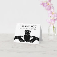 Irish Claddagh Ring Simple Black, White Danke 