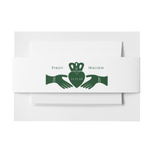 Irish Claddagh Ring Simple Graphic Green Wedding Einladungsbanderole