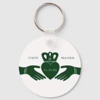 Irish Claddagh Ring Simple Graphic Green Wedding