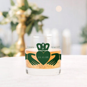 Irish Claddagh Ring Simple Graphic Green Whiskyglas