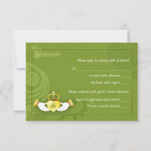 Irish Claddagh Ring Wedding RSVP Wahl des Essens