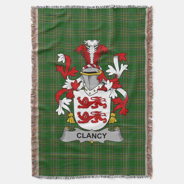 Irish Clancy oder McClancy Coat of Arms Family Cre Decke (Vorderseite Vertikal)