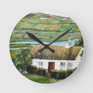 Irish Clock Ireland Landschaft Runde Wanduhr