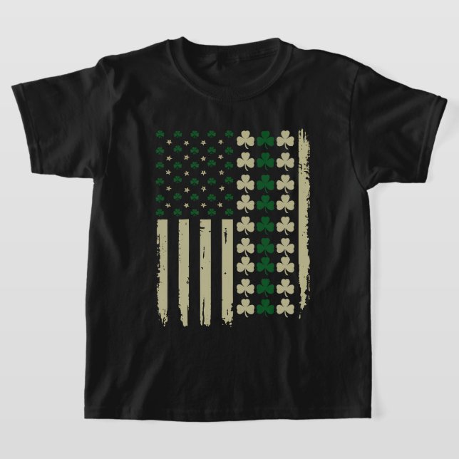 Irish Clover Flag American Retro Kleeblatt St. Pat T-Shirt (Ablage )