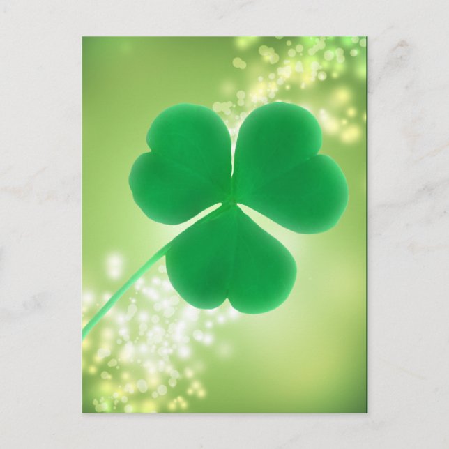Irish Clover Green Glitzern | St. Patrick's Day Postkarte (Vorderseite)