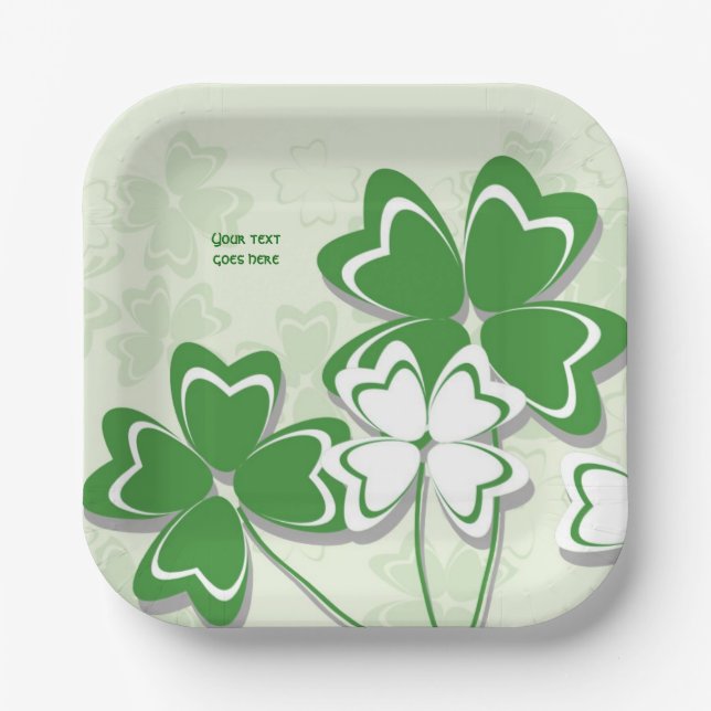 Irish Clover Kleeblatt St. Patrick's Day Pappteller (Vorderseite)