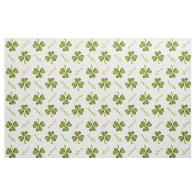 Irish Clover & name St. Patrick's Day personalisie Stoff (Fat Quarter (45,7 x 55,9 cm))