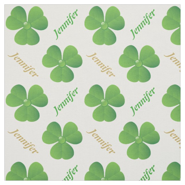 Irish Clover & name St. Patrick's Day personalisie Stoff (Muster)