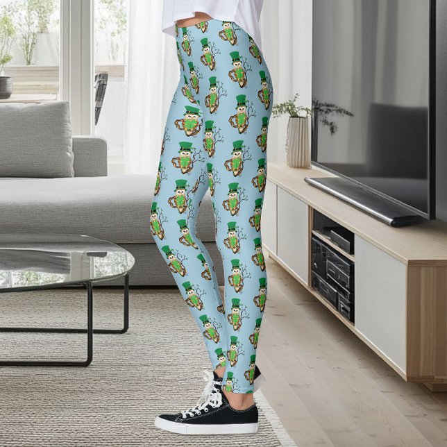 Irish Clovers Owl Green Leggings (Von Creator hochgeladen)