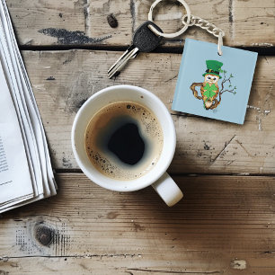 Irish Clovers Owl Green Schlüsselanhänger