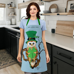 Irish Clovers Owl Green Schürze