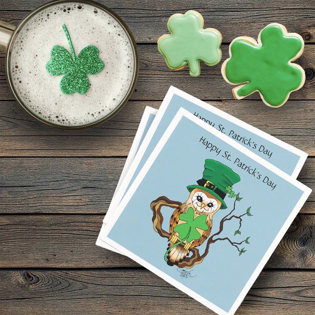 Irish Clovers Owl Green Serviette (Von Creator hochgeladen)