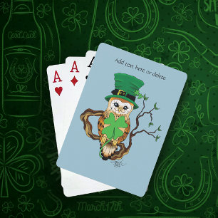 Irish Clovers Owl Green Spielkarten