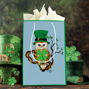 Irish Clowl Owl Green Mittlere Geschenktüte