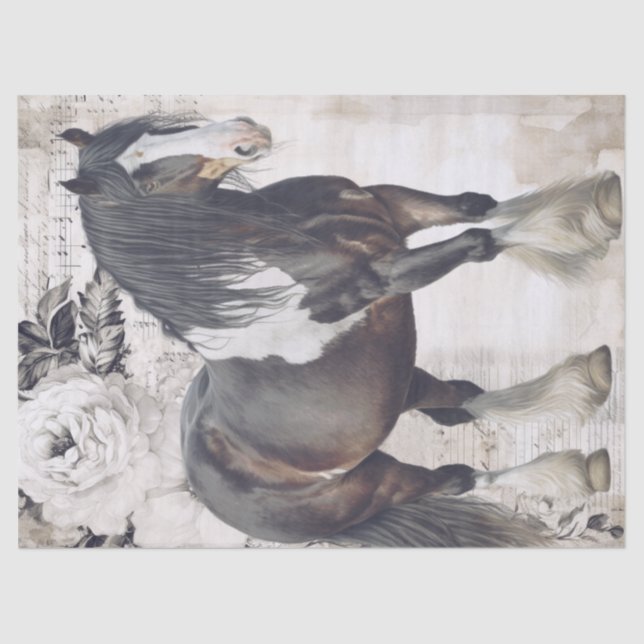 Irish Cob Horse Decoupage Seidenpapier (Vorderseite)