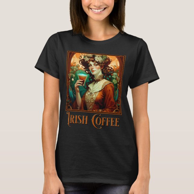 Irish Coffee Art Nouveau T-Shirt (Vorderseite)