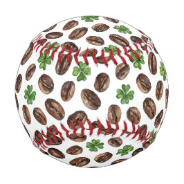 Irish Coffee Beans and Shamrocks Funny Design Baseball