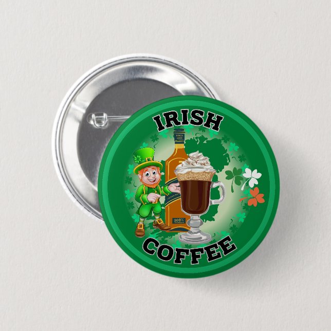 Irish Coffee - Ein Elixier. Button (Vorne & Hinten)