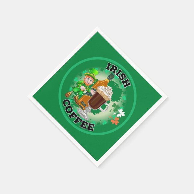 Irish Coffee - Ein Elixier. Serviette (Ecke)