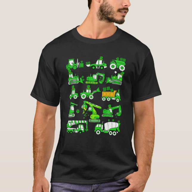 Irish Construction Truck Kids Boys St Patricks Day T-Shirt (Vorderseite)