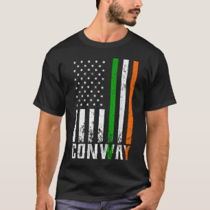 Irish CONWAY Family American Flag Ireland Flag T-Shirt