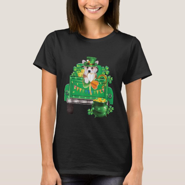Irish Corgi St Patrick's Day Funny Leprechaun Corg T-Shirt (Vorderseite)