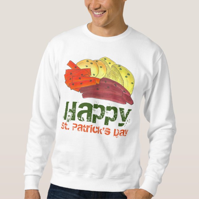 Irish Corned Beef und Cabbage St. Patrick's Day Sweatshirt (Vorderseite)