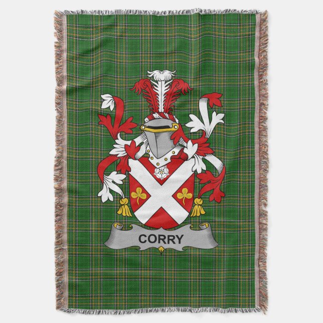 Irish Corry oder O_Corry Coat of Arms Familienwapp Decke (Vorderseite Vertikal)