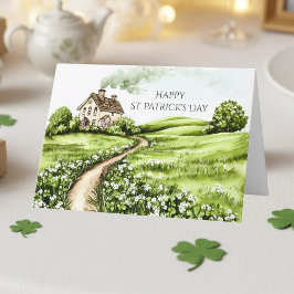 Irish Cottage Irish Blessing St. Patrick's Day Karte