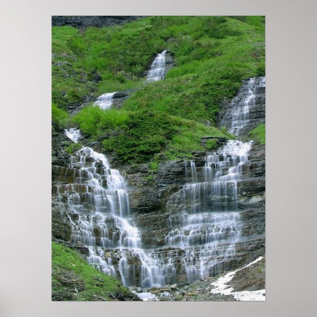 Irish Countryside Waterfall Poster (Vorne)