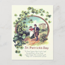 Irish Couple Castle Kleeblatt Postkarte