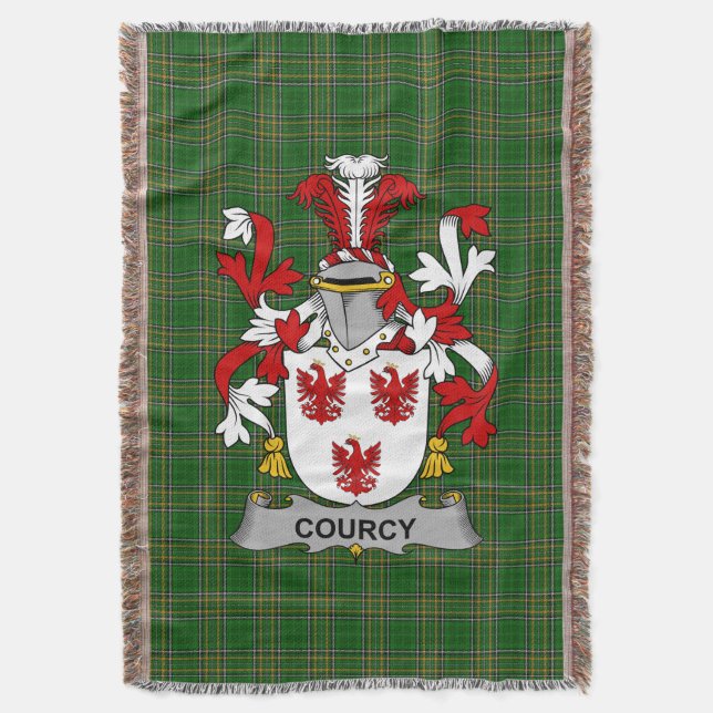 Irish Courcy (de) Lord Kingsale Coat of Arms Fami Decke (Vorderseite Vertikal)