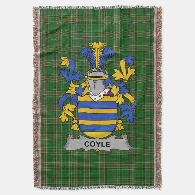 Irish Coyle oder McCoyle Coat of Arms Familienwapp Decke (Vorderseite Vertikal)