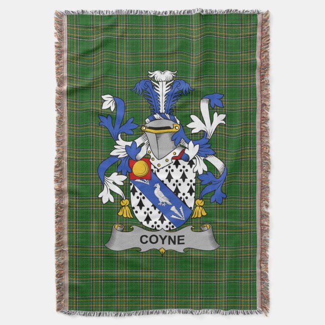 Irish Coyne oder O_Coyne Coat of Arms Familienwapp Decke (Vorderseite Vertikal)