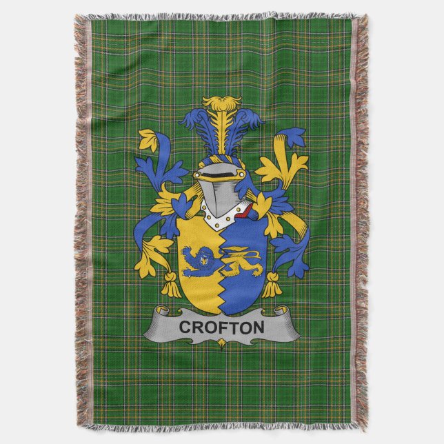 Irish Crofton Coat of Arms Familienwappen Irland Decke (Vorderseite Vertikal)