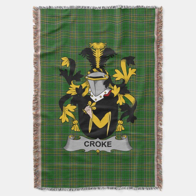 Irish Croke Coat of Arms Familienwappen Irland Decke (Vorderseite Vertikal)